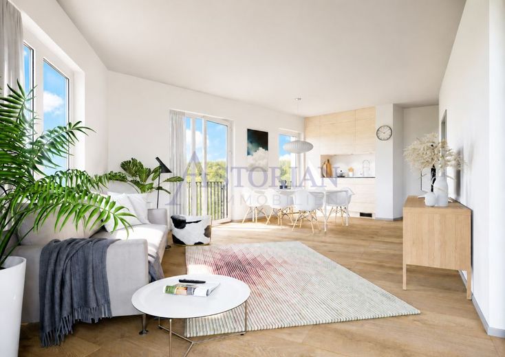 Stilvoll wohnen im Neubau - 
Qualität und Komfort vereint – Wohnzimmerbeispiel