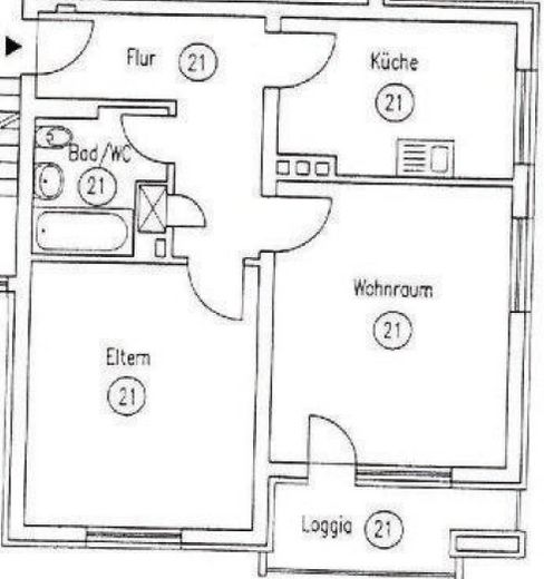 Moderno apartamento de 2,5 habitaciones con balcón orientado al oeste – Grundriss