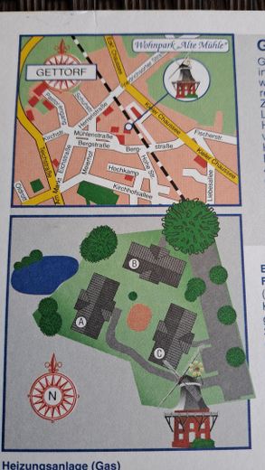 Vivir con sensación de casa – Lageplan Gebäude A mit Teich