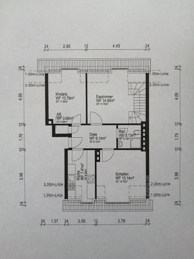 Schöne Wohnung im Kaiserstraßenviertel – Grundriss 2. OG