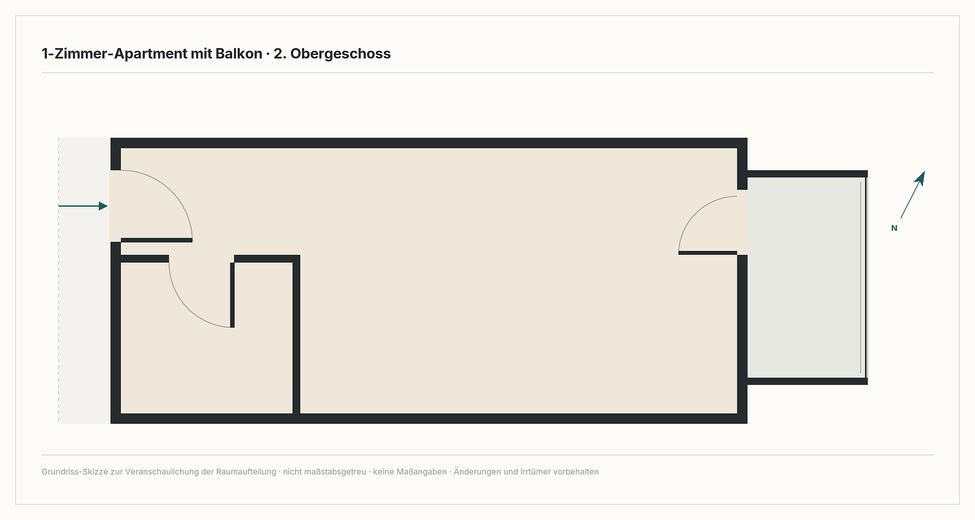 Direkt einziehen: 1-Zimmer-Wohnung mit Balkon und Küchenzeile – Foto 7