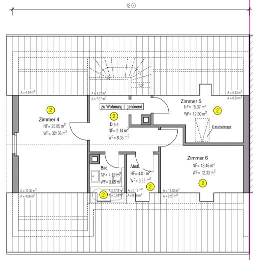 Neugründung 6er-WG Lörrach mit Balkon & Terrasse – Grundriss DG