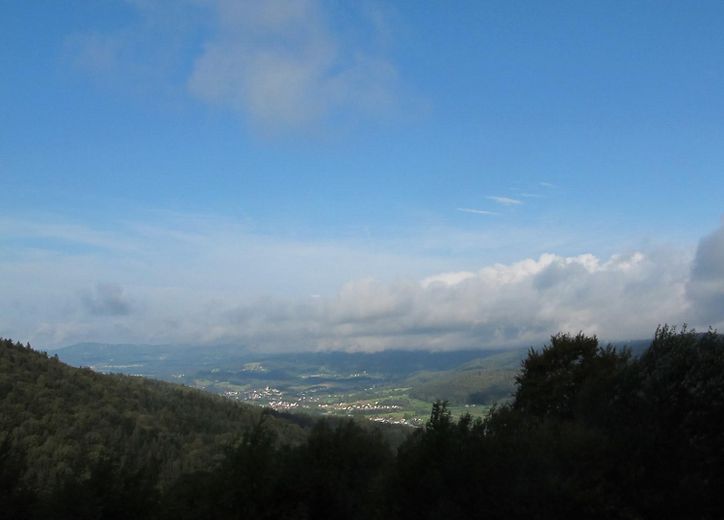 Sonniges Haus, 3 kpl. Wohnungen, Alleinlage, unverbaubarer Fernblick, Urlaubsregion Sonnenwald – Fernsicht vom Balkon aus