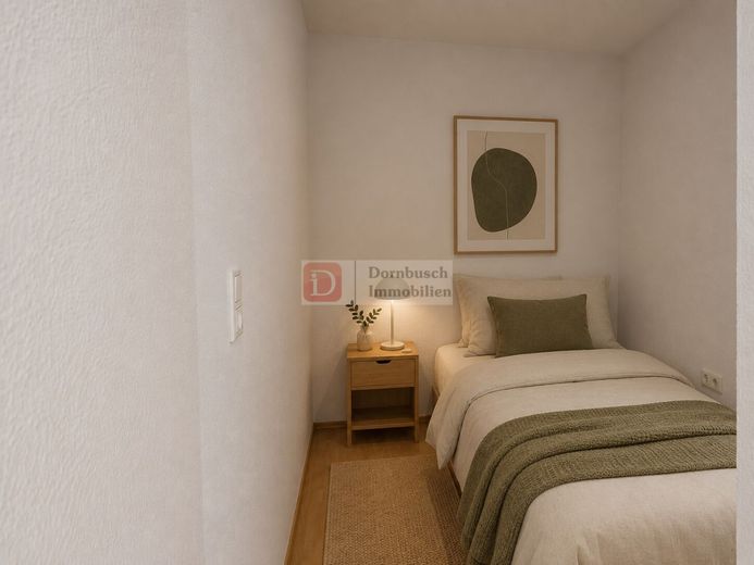 Top!! 1,5-Zimmer-Wohnung nahe der Alten Oper – Schlafbereich - Visualisierung einer möglichen Einrichtung