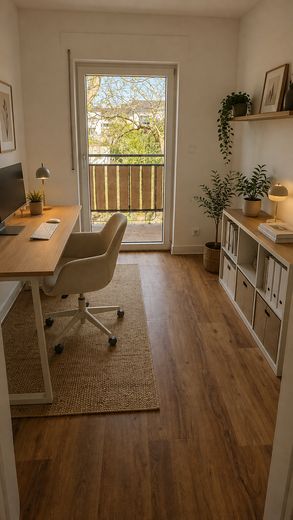 Saniertes 4,5-Zimmer-Reiheneckhaus in ruhiger Hinterhauslage in der Altstadt – Einrichtungsbeispiel (KI)