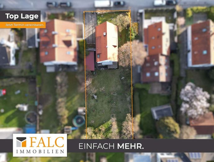 Baugrundstück mit genehmigtem Bauvorbescheid - Planungssicherheit inklusive! – Draufsicht Grundstück
