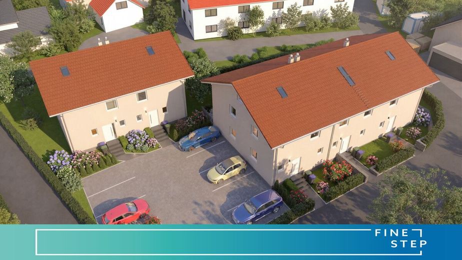 Exklusives Eckgrundstück: Lichtdurchflutetes Neubau-Reihenendhaus in Obing – Titelbild-Vogel