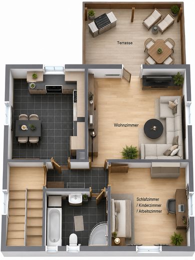 Gepflegtes 2-Familienhaus - Kernsanierung 2015 - ruhige Sackgasse – Wohnung im EG und OG