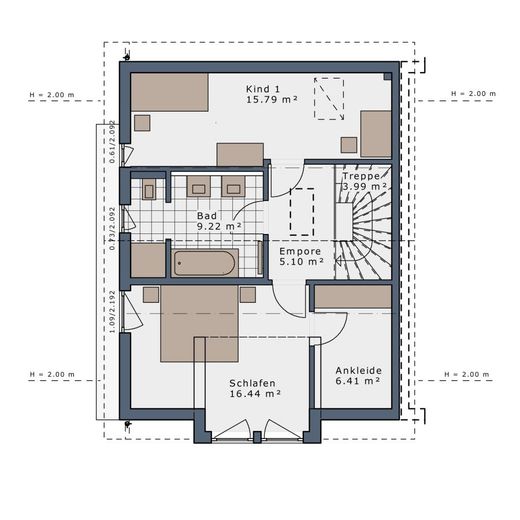 Ihr Traumhaus. Persönlich realisiert. - Doppelhaus in Königsbrunn – Grundriss Obergeschoss