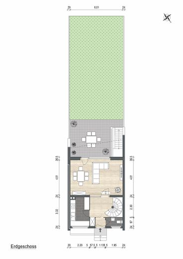 Gepflegtes Reihenmittelhaus mit großem Garten in Frankfurt-Sossenheim – Grundriss EG