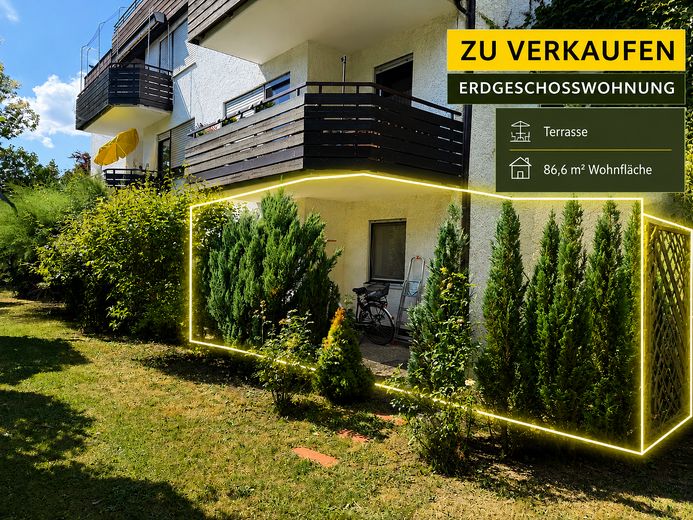 Ruhige Erdgeschosswohnung mit Terrasse & Garage - zentrumsnah – Wohnung mit Südterrasse