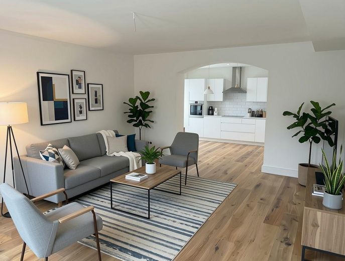 EG-Wohnung Haus-im-Haus, in klassischer Stadtvilla  PROVISIONSFREI! Weitere Wohnungen vorh. – Wohnzimmer (Einrichtungsbsp.)