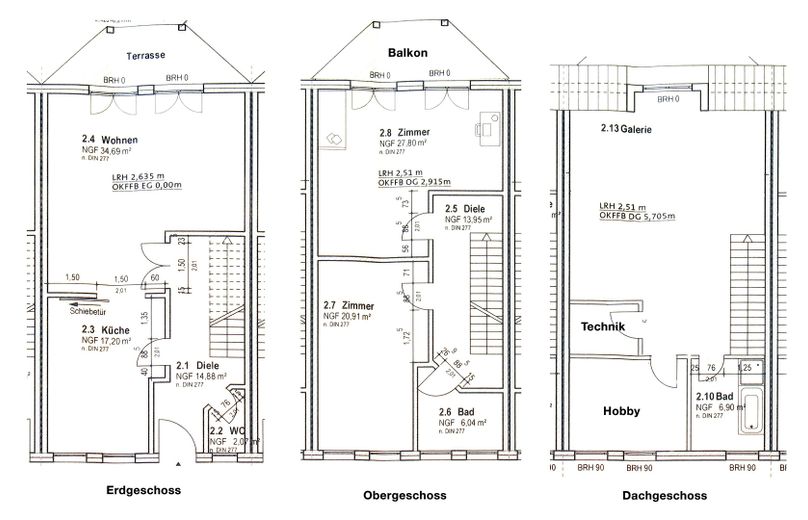 Drei Reihenhäuser in Berlin-Karlshorst – provisionsfrei – Mittelhaus