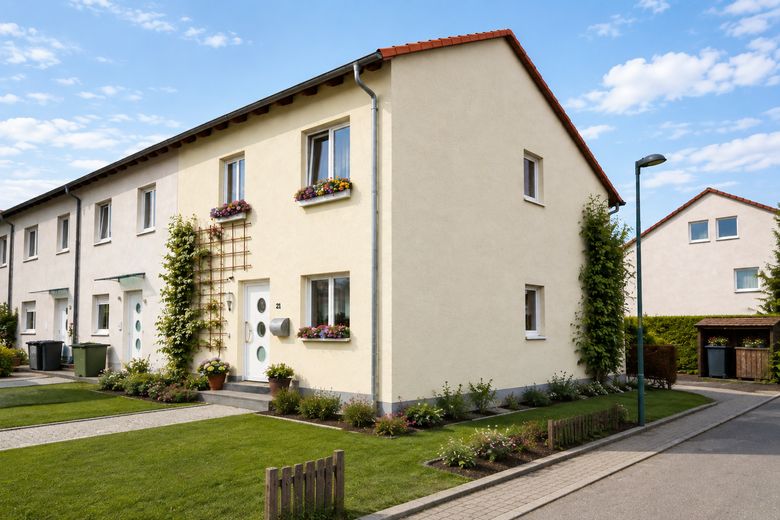 Grundsolides sonniges ruhiges (Sackgasse) Eckhaus mit viel Platz und Umlaufgarten – Gartenansicht Vorschlag 