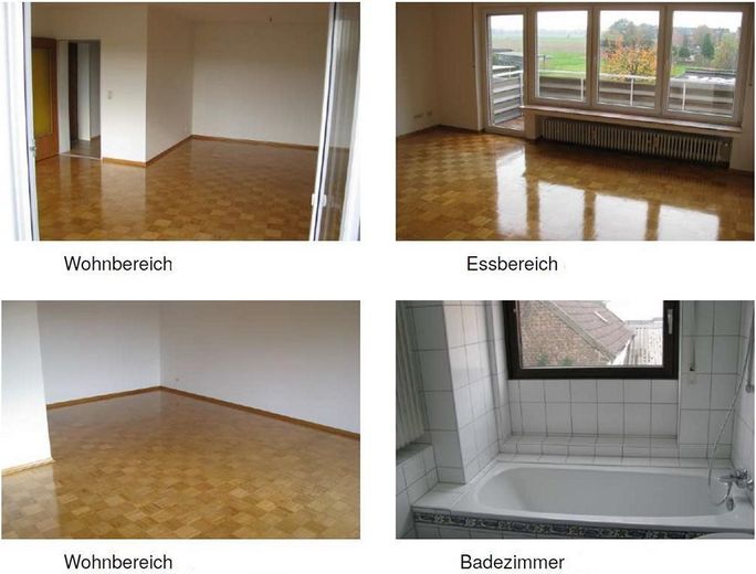 Wohn-/Esszimmer + Badewanne