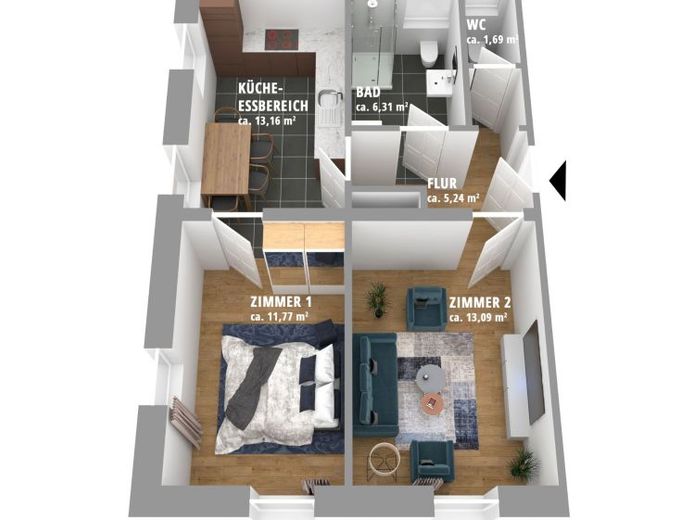 Senza provvigione+++Appartamento di 2 locali modernizzato a Lauchheim+++ – Photo 1