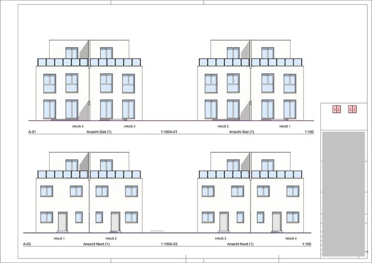 Architektonische Front- und Rü