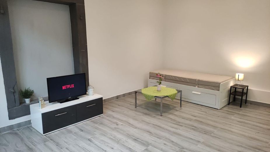 Gemütliche 1-Zimmer-Wohnung teilmöbliert mit Einbauküche barrierefrei – möblierter Wohnbereich