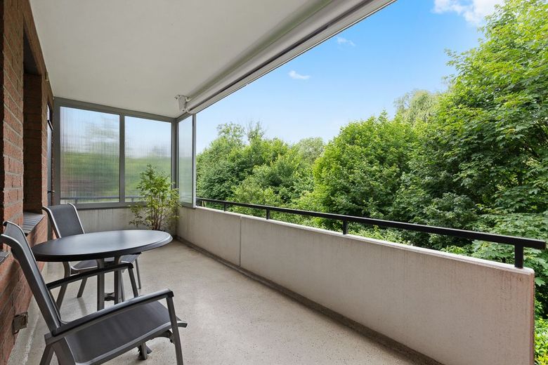 !WARTELISTE!:Helle 4-Zimmer-Wohnung mit Parkblick, Aufzug und Tiefgaragenstellplatz in Alt-Rahlstedt – Balkon links