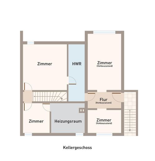 Reiheneckhaus 182 m² im Musikerviertel Hanau mit Garten, provisionsfrei – Grundriss KG