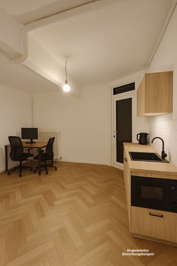 Vielseitig nutzbare Gewerbeflächen in St. Georg – frisch renoviert – KI-Einrichtungsbeispiel