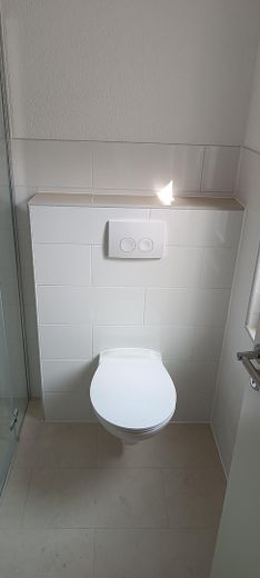 Frisch sanierte 2-Zimmer-Wohnung mit Einbauküche & neuem Kühlschrank in Aken (Elbe) – 1. OG, 37 m² – moderne Toilette