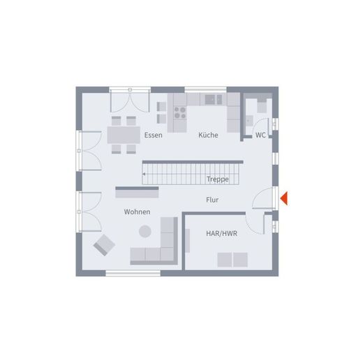 RAUM FÜR FAMILIE UND DESIGN – Grundriss Erdgeschoss