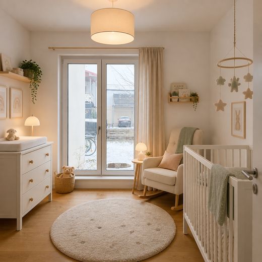 Helle 3-Zimmer-Gartenwohnung | 100 m² | Südgarten | frisch saniert | provisionsfrei – Schlafzimmer 2 visualisiert