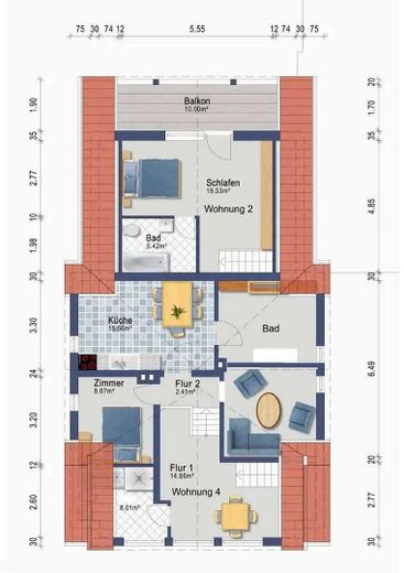 Magnifique immeuble collectif dans le meilleur emplacement – Grundriss DG