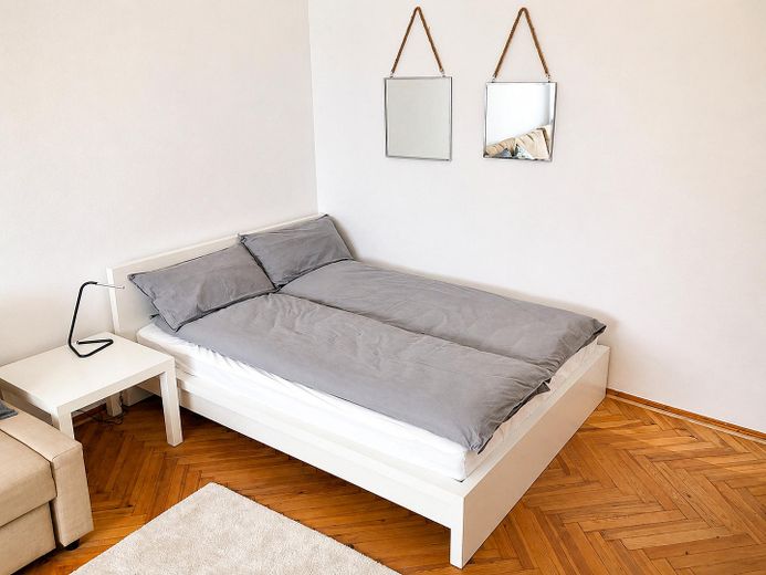 Provisionsfrei: Möblierte 1-Zimmer-Wohnung in zentraler Würzburger Innenstadtlage – Schlafbereich
