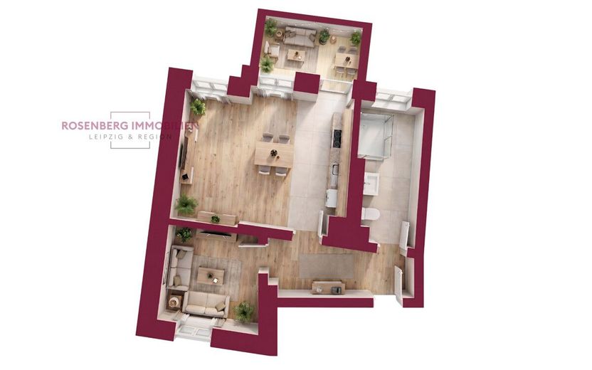 Vermietete 2-Zimmer-Wohnung mit Balkon - 
solide Kapitalanlage in Leipzig-Engelsdorf – Grundriss