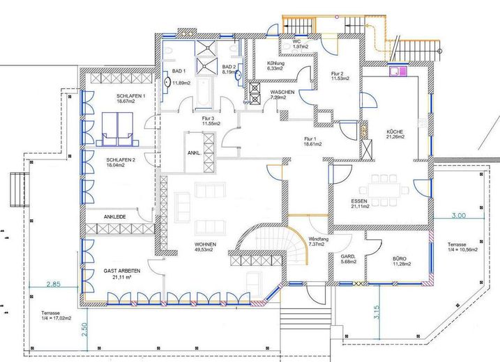 Aile/kuşaklar/work-life konutu, 4-6 birim, yaklaşık 600 m² kullanım alanı, 2017'de komple yenilenmiş – "riesige" Gartenwohnung