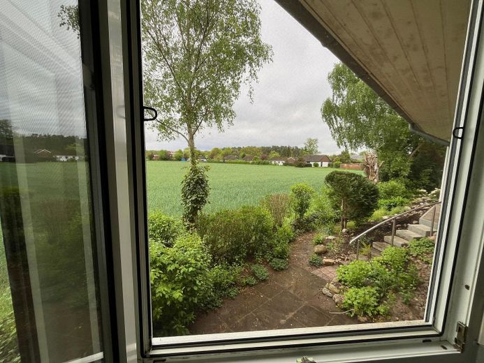 Blick aus Küche in Garten