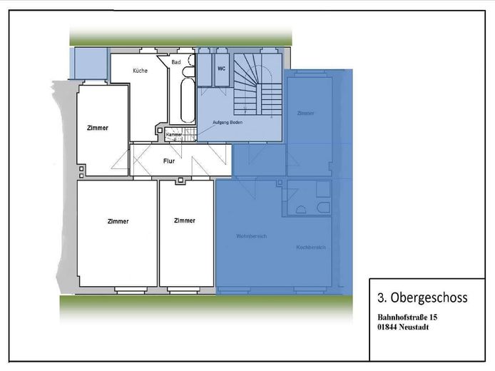 3 Zimmer Wohnung im Dachgeschoss .OG in Neustadt/Sachsen – 3.OG rechts