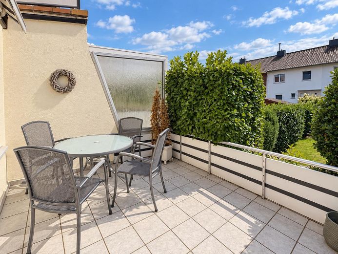 4-room terraced house with garden and garage in Diepholz – commission-free – Terrasse