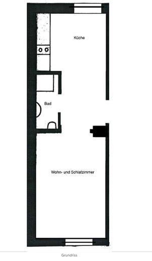 Helle City-Wohnung mit EBK direkt im Zentrum von Kornwestheim – Grundriss / ohne Balkon