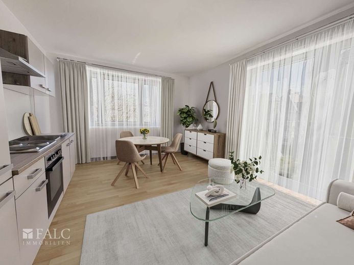 Stadtleben genießen: 2-Zimmerwohnung mit Balkon in zentraler Lage – Wohnzimmer