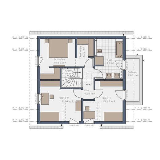 Sorgfalt in jedem Detail - Wir gestalten gemeinsam Ihr Traumhaus – Grundriss Obergeschoss