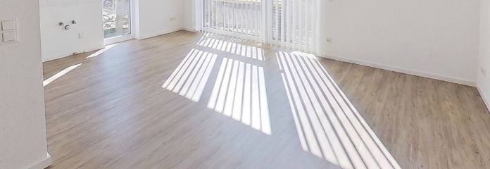 ** Un lieu où l’on se sent bien : appartement de 3 pièces avec cuisine ouverte et balcon à Bonn-Tannenbusch ** – Ansicht I: Wohn- und Esszimme…