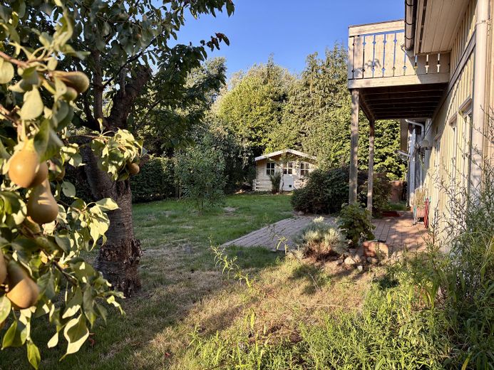 Beautiful Norwegian Wooden House – Garten mit Birnenbaum