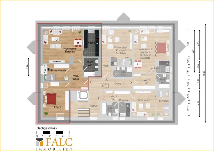 Großstadtleben genießen - FALC Immobilien Heilbronn! – Grundriss Dachgeschoss