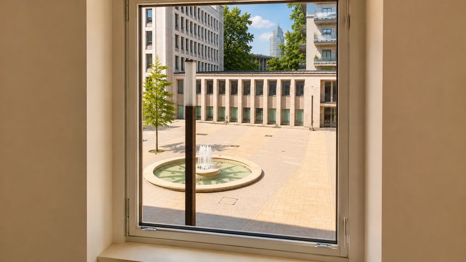 Exklusive 4-Zimmer-Residenz mit Südbalkon & Concierge im Gerling Quartier | Sofort bezugsfrei – Blick aus dem Arbeitszimmer