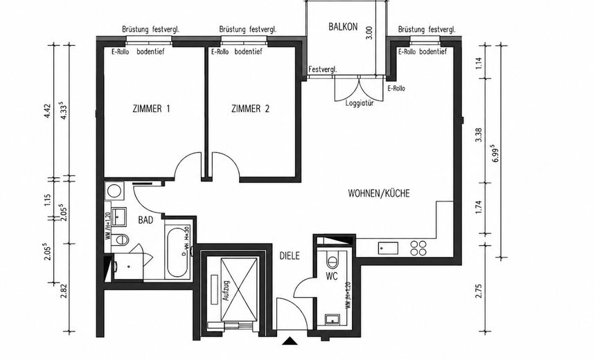 Тихе життя біля Шпрее. У самому центрі Берліна. – Grundriss - 81 m2