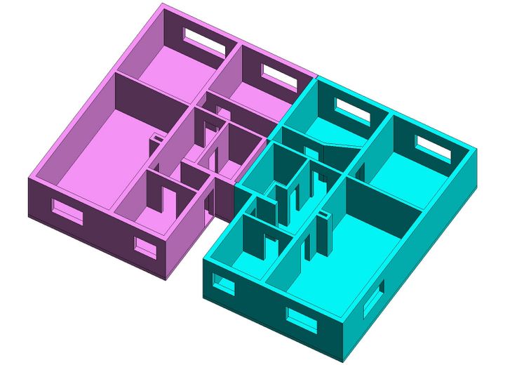 3D Ansicht Wohnung 1 + 2