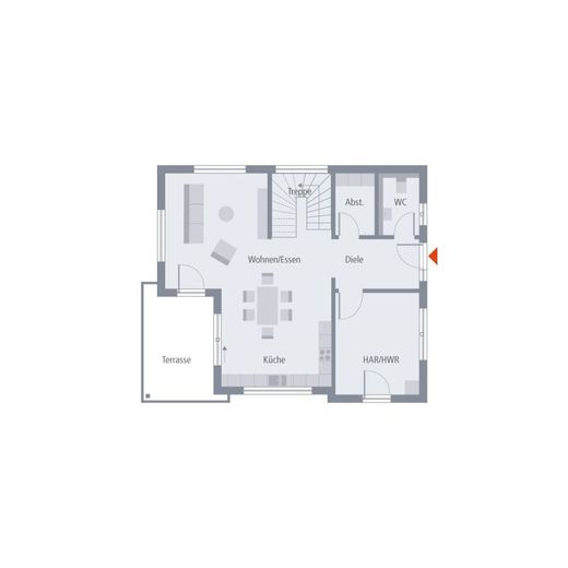 BAUHAUS-ARCHITEKTUR MEETS WOHNKOMFORT – Grundriss Erdgeschoss