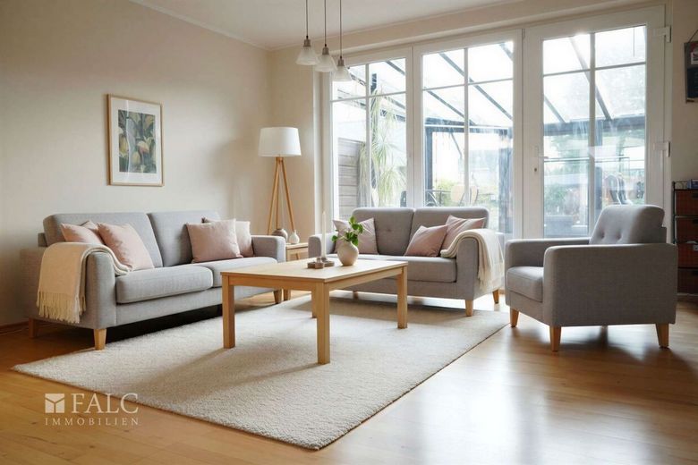 Zwei Wohnwelten unter einem Dach! Freistehendes Einfamilienhaus mit Einliegerwohnung – Esszimmer Haupthaus- (KI generiert)