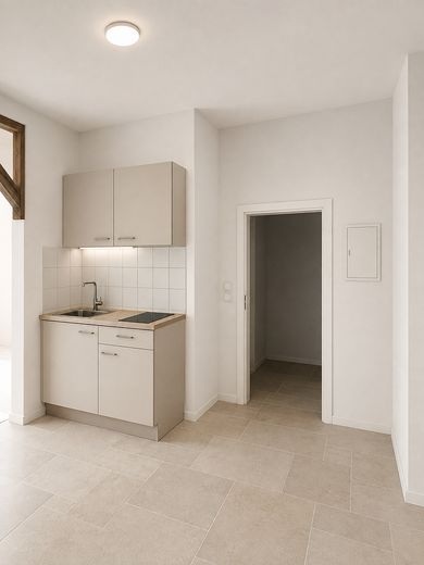 Renovierte 1-Zimmer-Wohnung mit 52 m² Innenhof in RWTH-Nähe – provisionsfrei – Küche