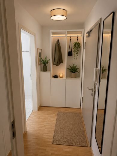 Maxvorstadt: Ruhige 1-Zimmer-Gartenwohnung in Toplage – nur 3 Min. zur U-Bahn! – Flur - Wohnvisualisierung