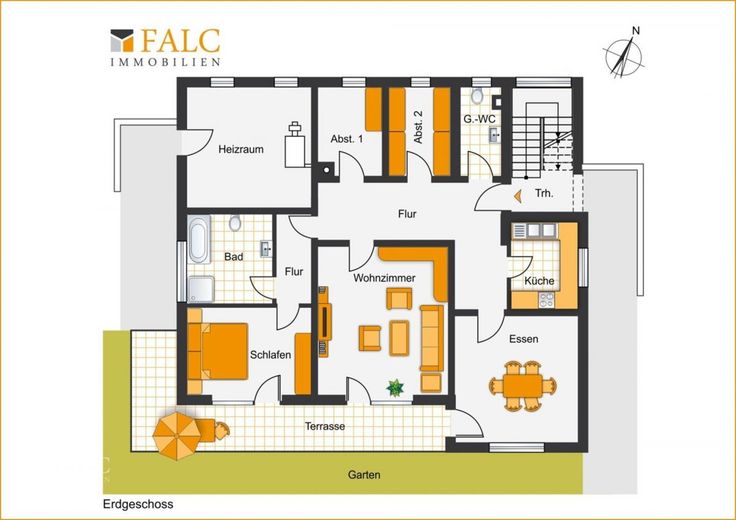 2-Familienhaus + gemütlicher Dachwohnung, vermietet, sehr gepflegt, großer Garten, Kapitalanlage. – Erdgeschoss