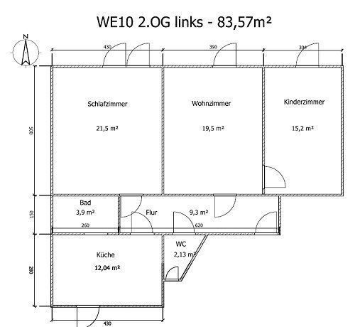 Großzügige 3-Zimmer mit Einbauküche, Laminat, sep. WC und Wannenbad im Zentrum! – grundriss